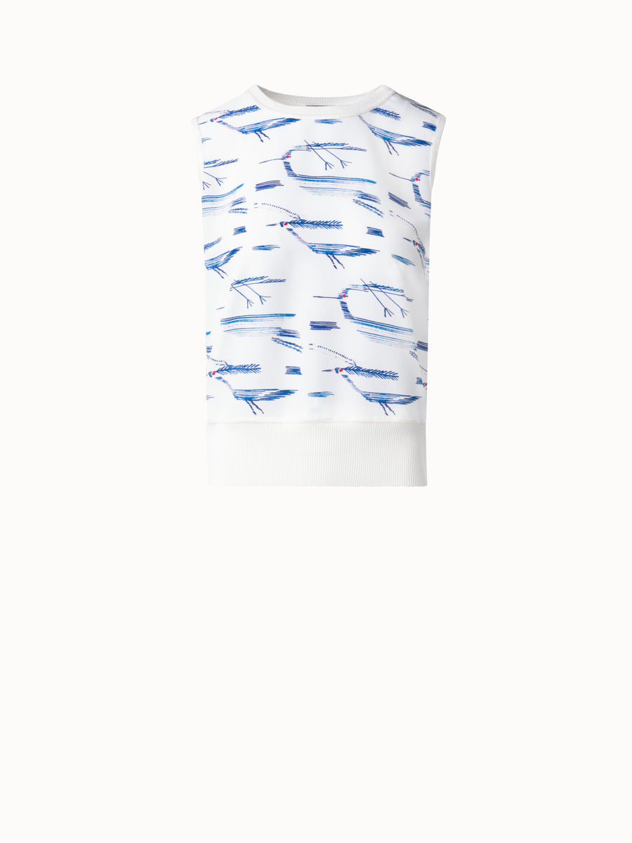 Silky Knit Abstract Print Flared Top