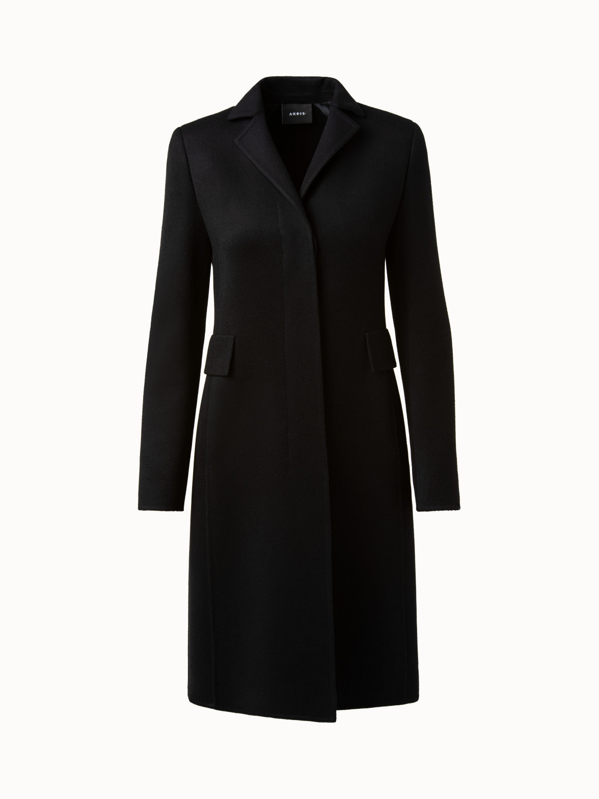 Black wool 2024 cashmere women's coat