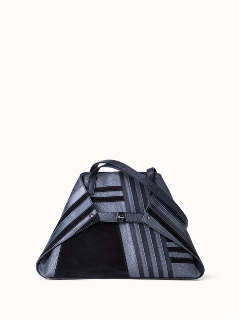 Small Ai Shoulder Bag in Zig Zag Trapezoid Leather Patchwork