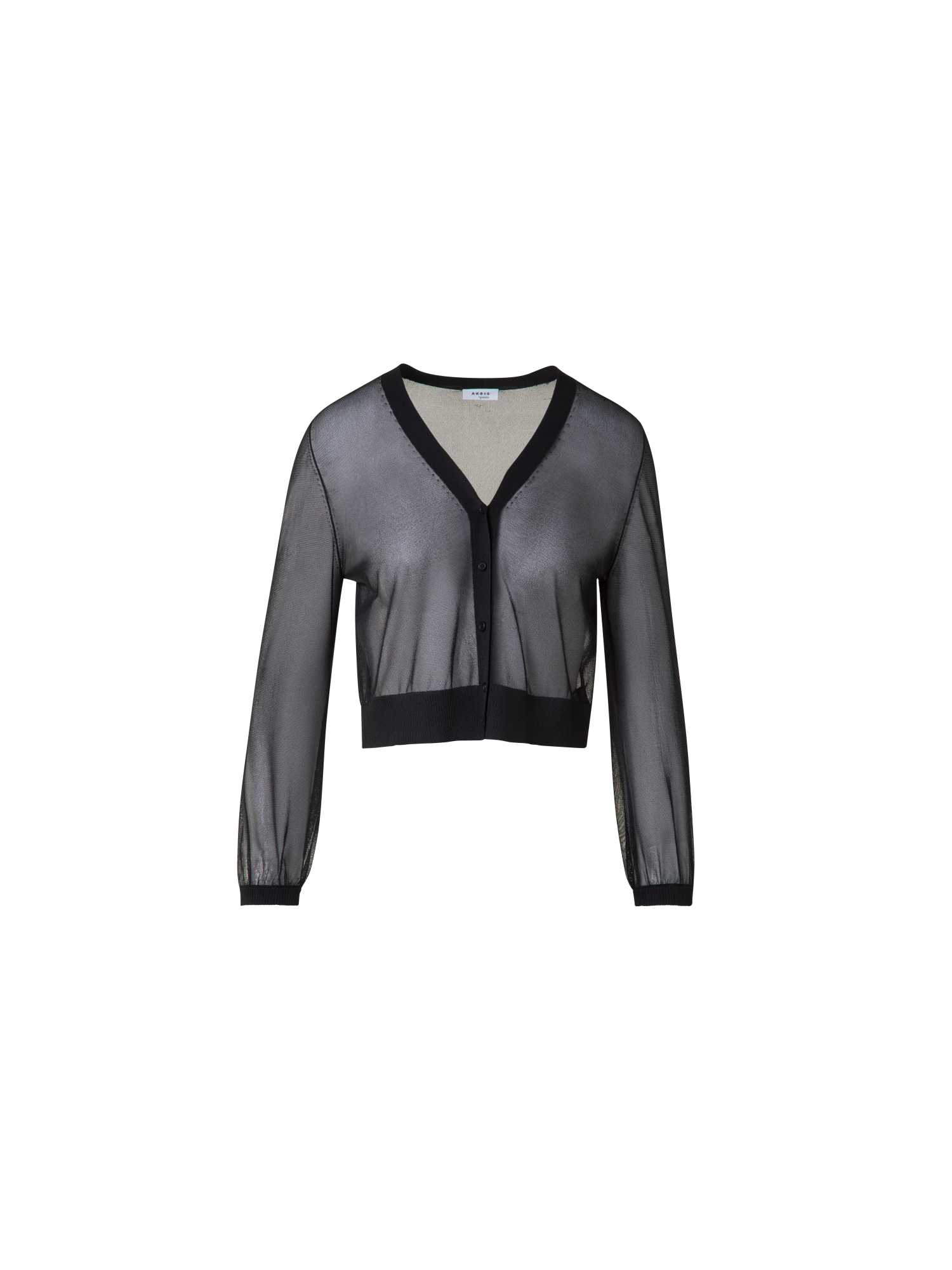 Sheer Cropped Knit Cardigan with Volume Sleeves – Akris EU