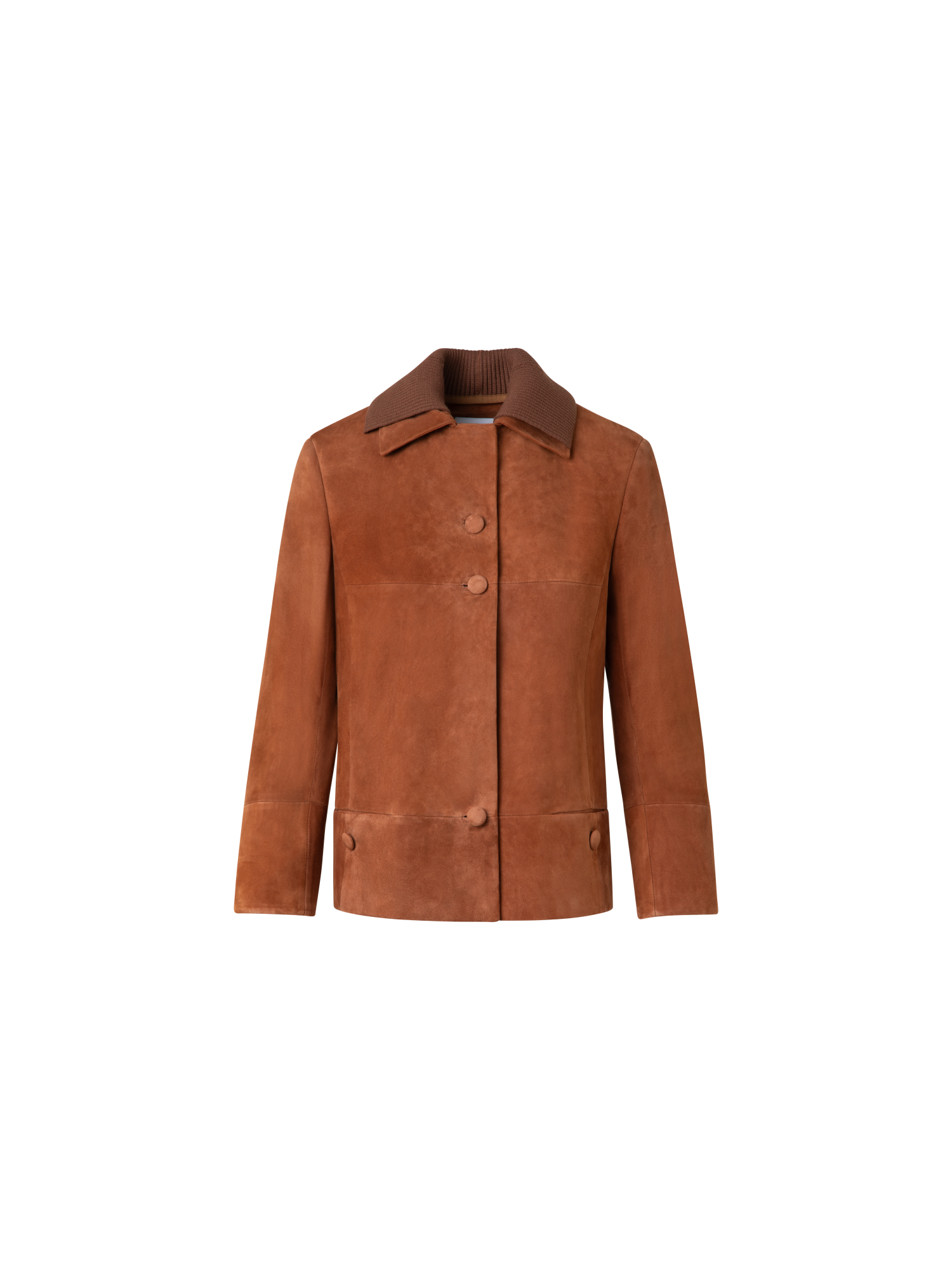 Cropped Leather Jacket with Knit Collar – Akris EU