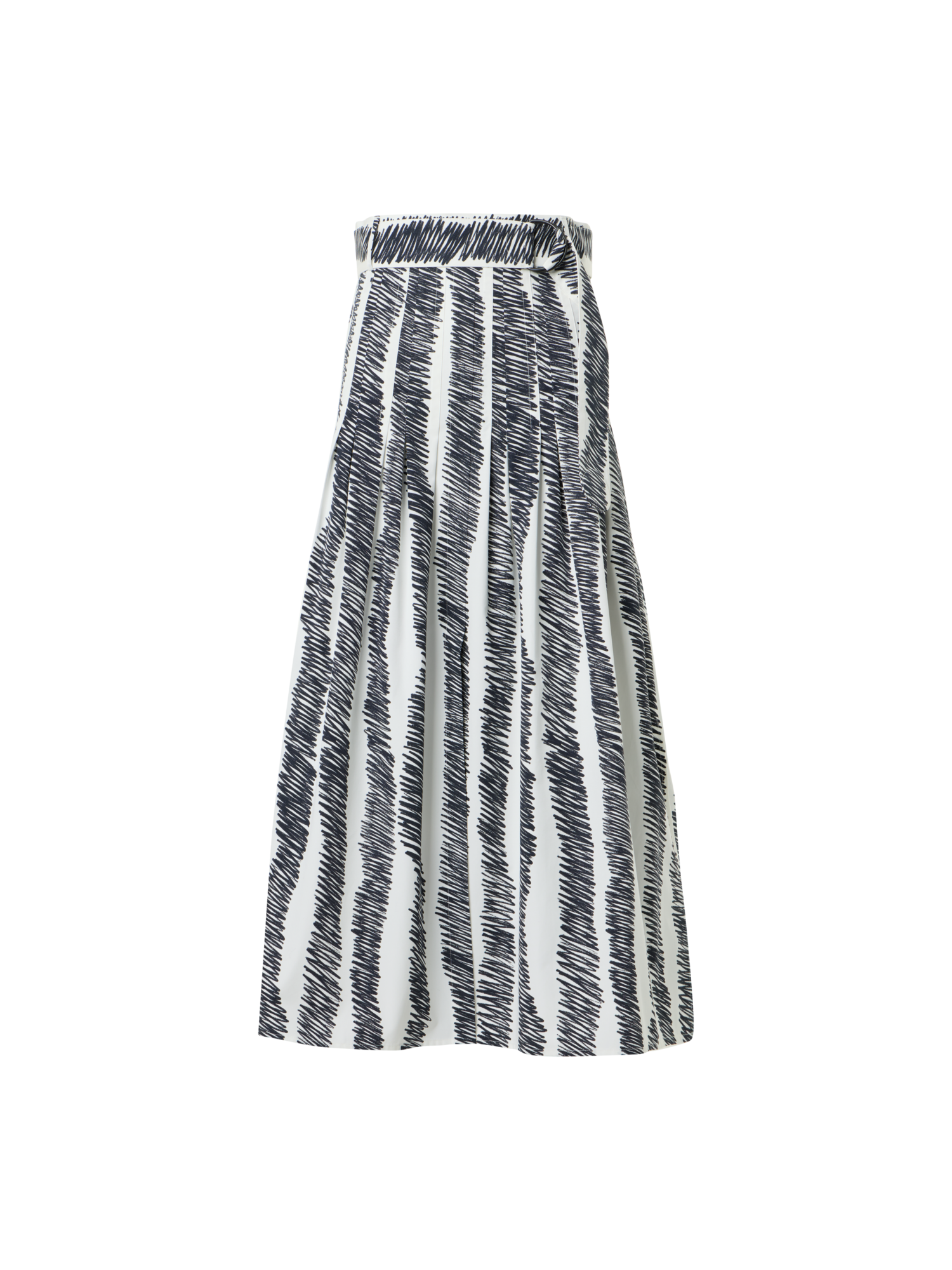 A-Line Scribble Wave Print Pleated Midi Skirt – Akris EU