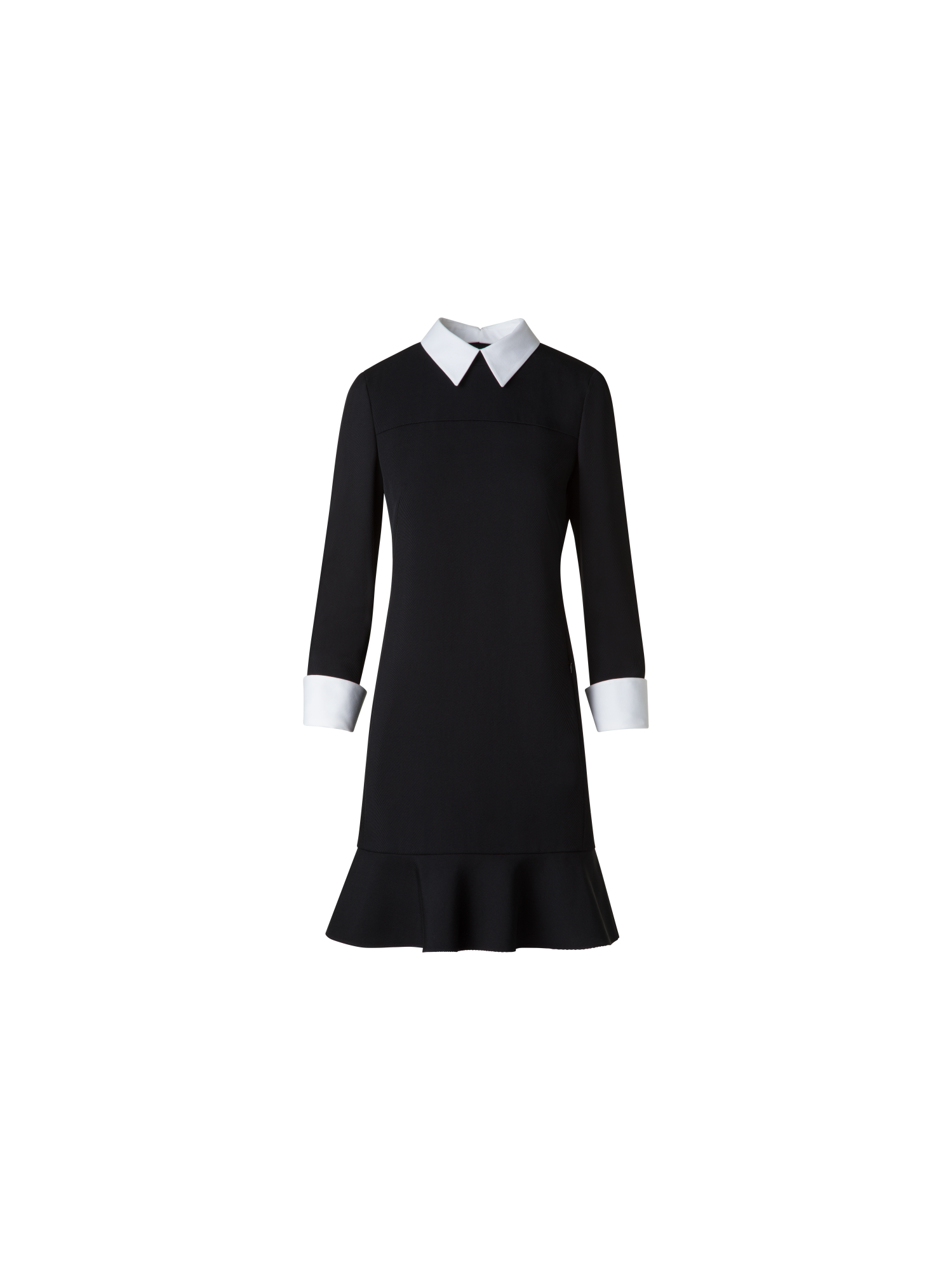 chinese dress ladies Black Dress Shirt with White Collar and Cuffs main image 0