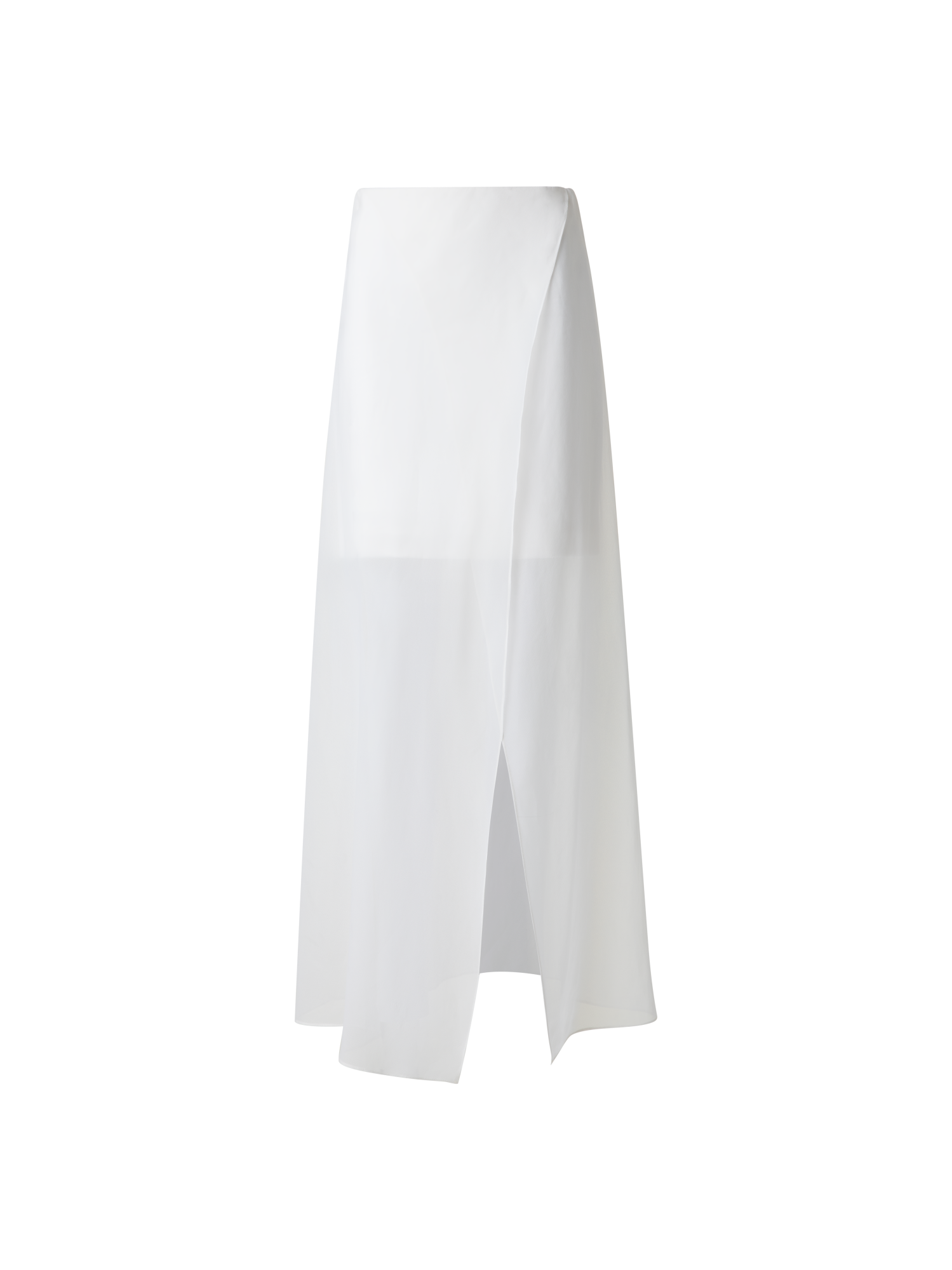 White Silk Skirt with Sheer Organza Overlayer Akris EU — free download