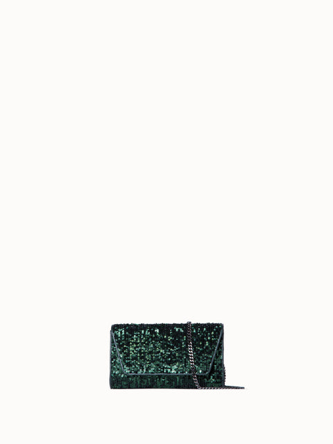 Anouk Mini Clutch in Sequins with Leather Trim