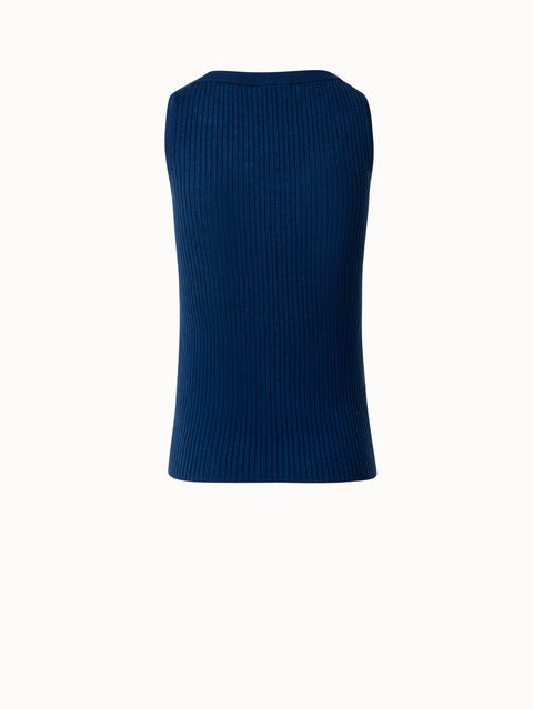 Fitted Cotton Rib Knit Tank Top