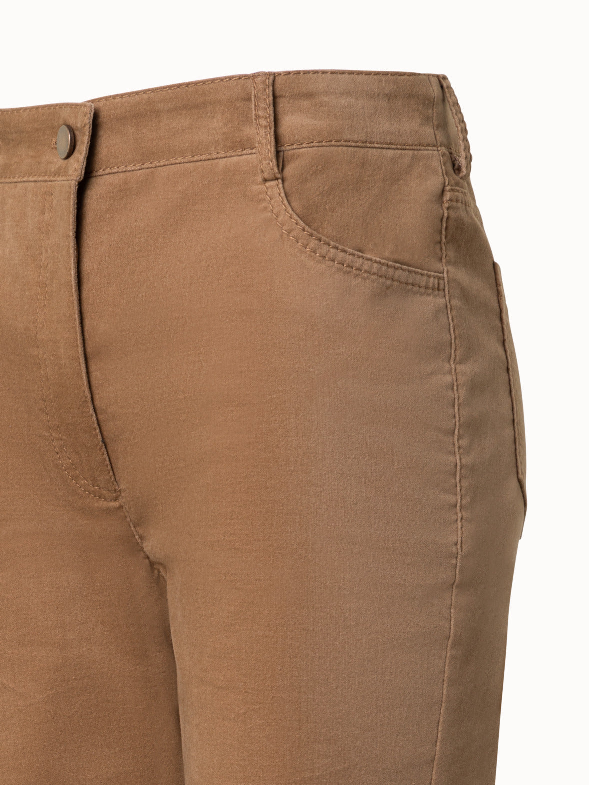 Cropped Velvet Bootcut Pants in Cotton - brown