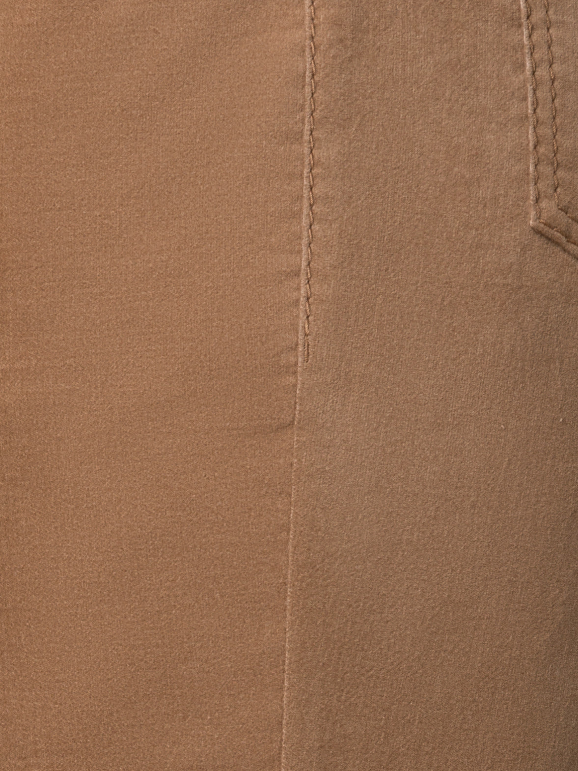 Cropped Velvet Bootcut Pants in Cotton - brown