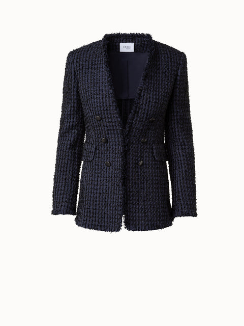 Chunky Tweed Blazer in Cotton Blend