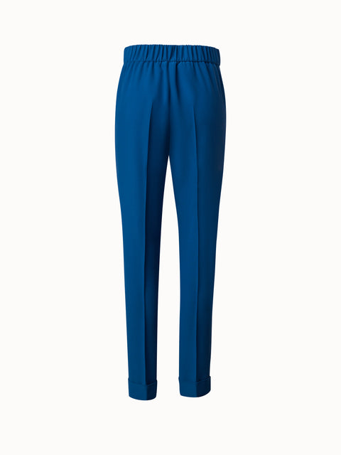 Tapered Crêpe Pants with Elastic Back