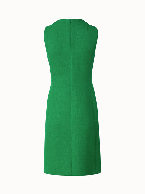 Sheath Dress with A-Line Skirt in Linen Wool