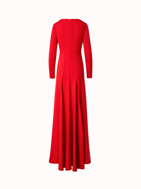 Long Silk Evening Dress with Long Sleeves