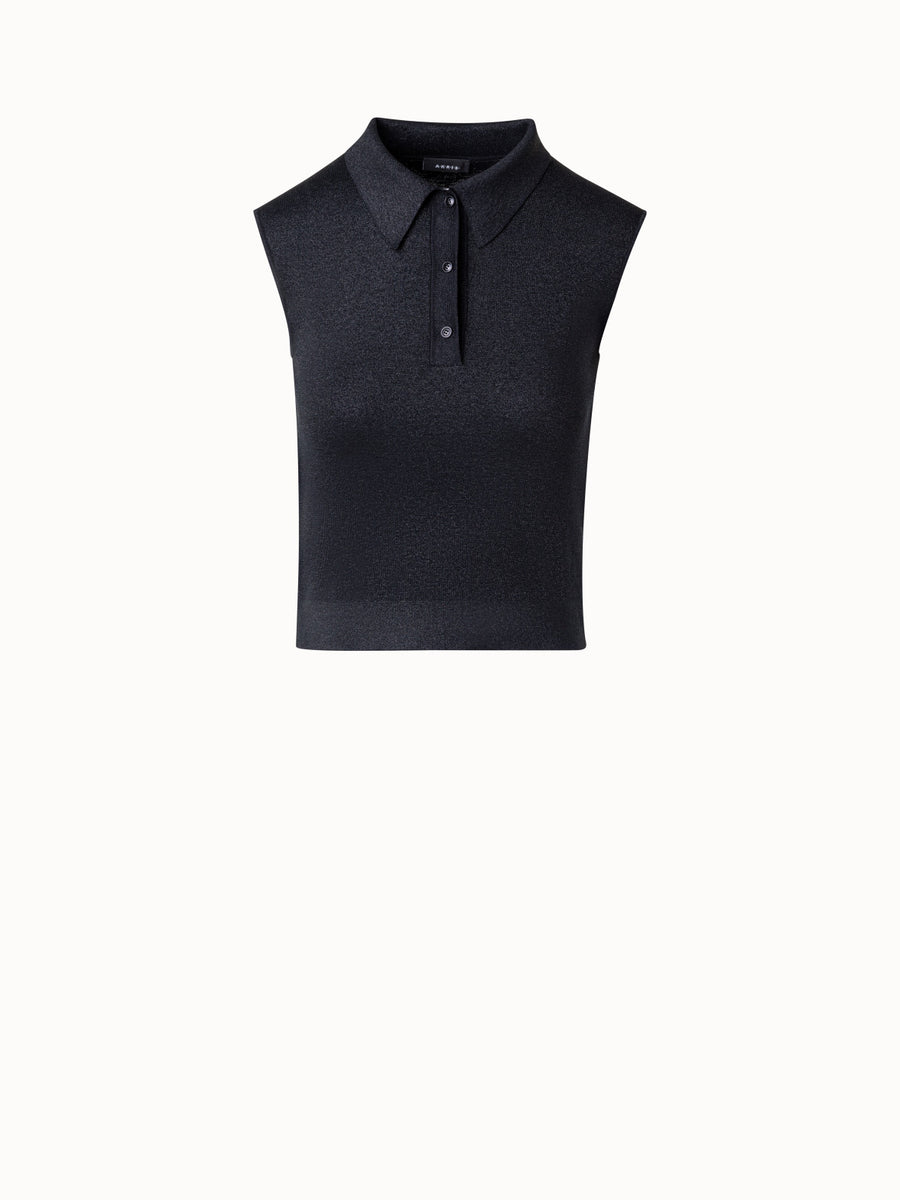 Lurex ribbed polo shirt Polo