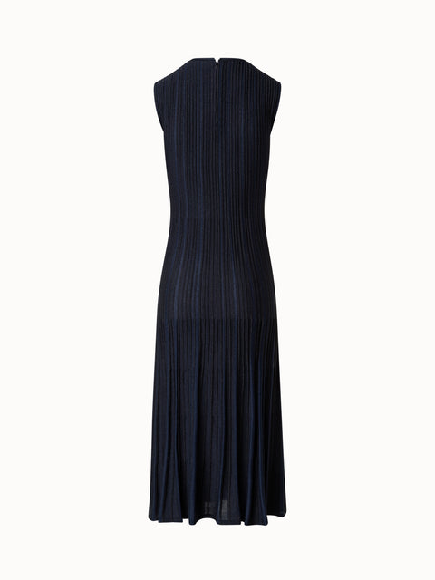 Sleeveless Knit Dress in Silk Rib Lurex