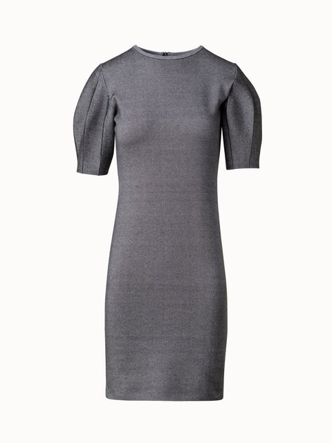 Short Knit Dress with Volume Sleeves