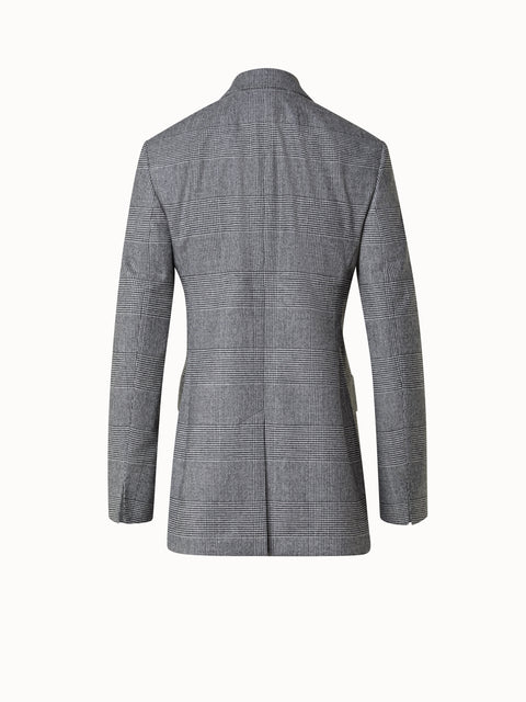 Prince of Wales Checked Jacket in Wool Cashmere