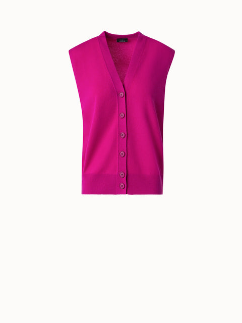 Oversize V-neck Sleeveless Cashmere Gilet