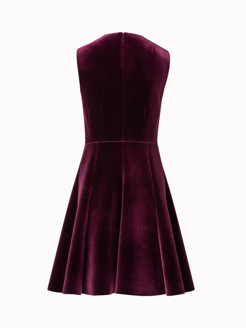 Neoprene Velvet Cocktail Dress in A-Line