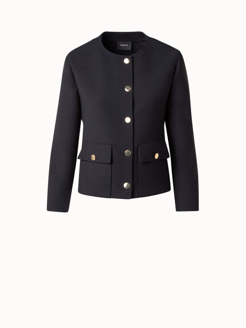 Double-Face Wool Jacket with Gold Buttons