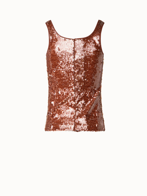 Sleeveless Top with Sequins Allover