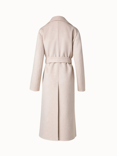 100% Cashmere Wrap Coat in Trench Style