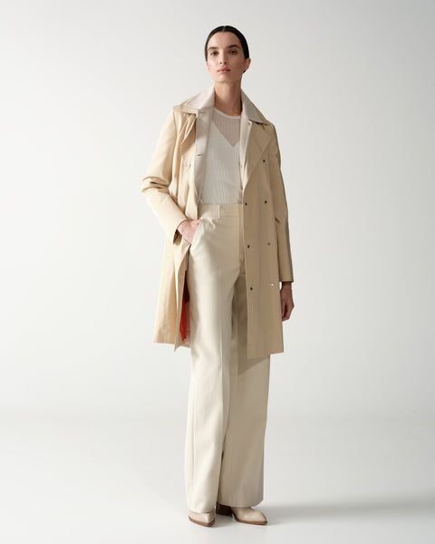 Water Repellent Silk Trench Coat