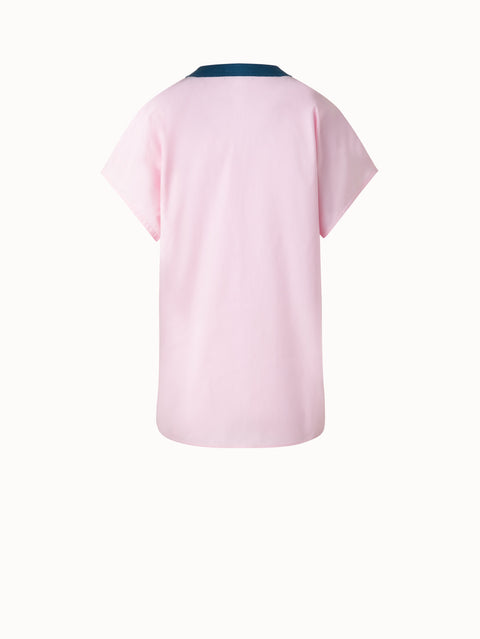 Color Block Cotton T-Shirt Blouse