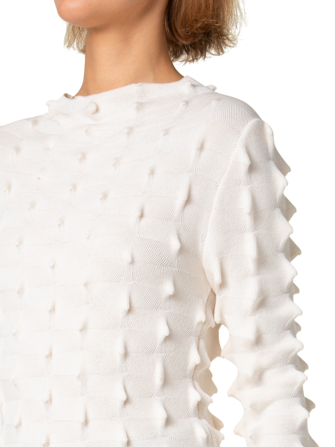Sweater with 3D Sail Look - neutral - ecru - white