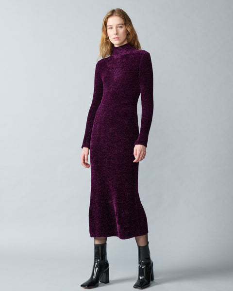 Long Sleeve Chenille Rib Tube Dress