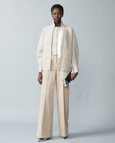 Wide Corduroy Pants in Cotton Cashmere