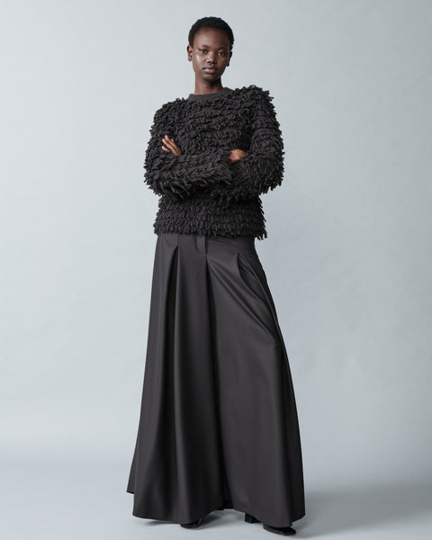 Extra Wide Palazzo Pants in Wool Gabardine