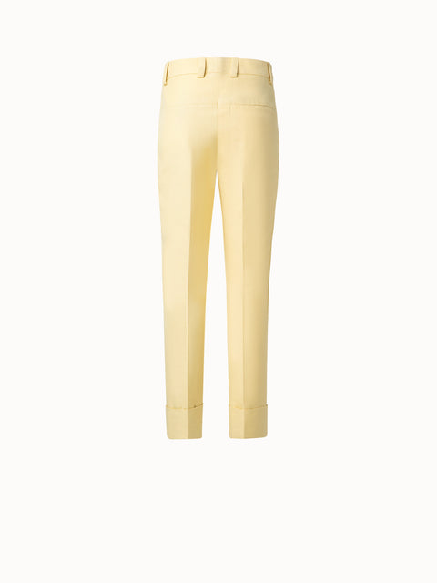 Cuffed Tapered Pants in Cotton Silk Double-Face