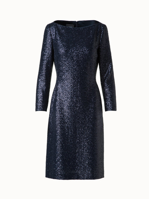 Sequined Sheath Dress in A-Line