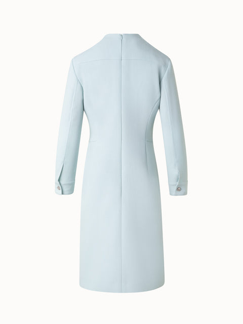 Fitted Sheath Dress in Wool Double-Face