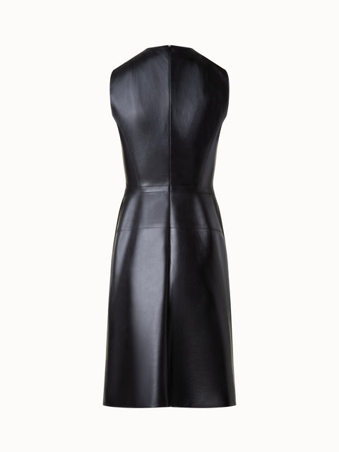 A-Line Sheath Dress in Lacquered Leather