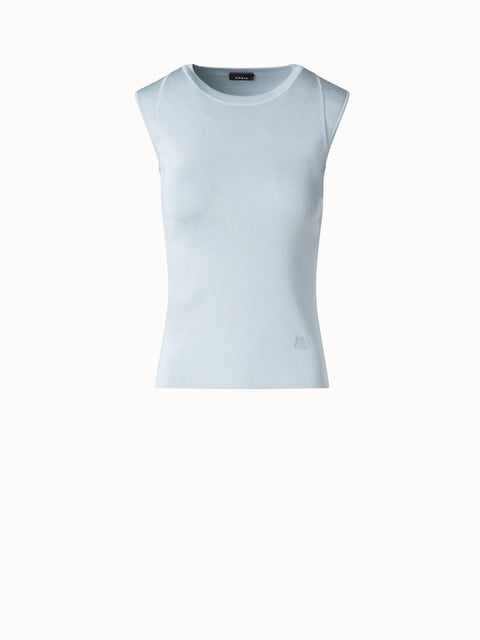 Sleeveless Knit Top in Silk Stretch