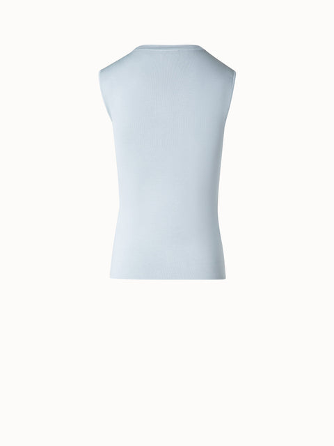 Sleeveless Knit Top in Silk Stretch