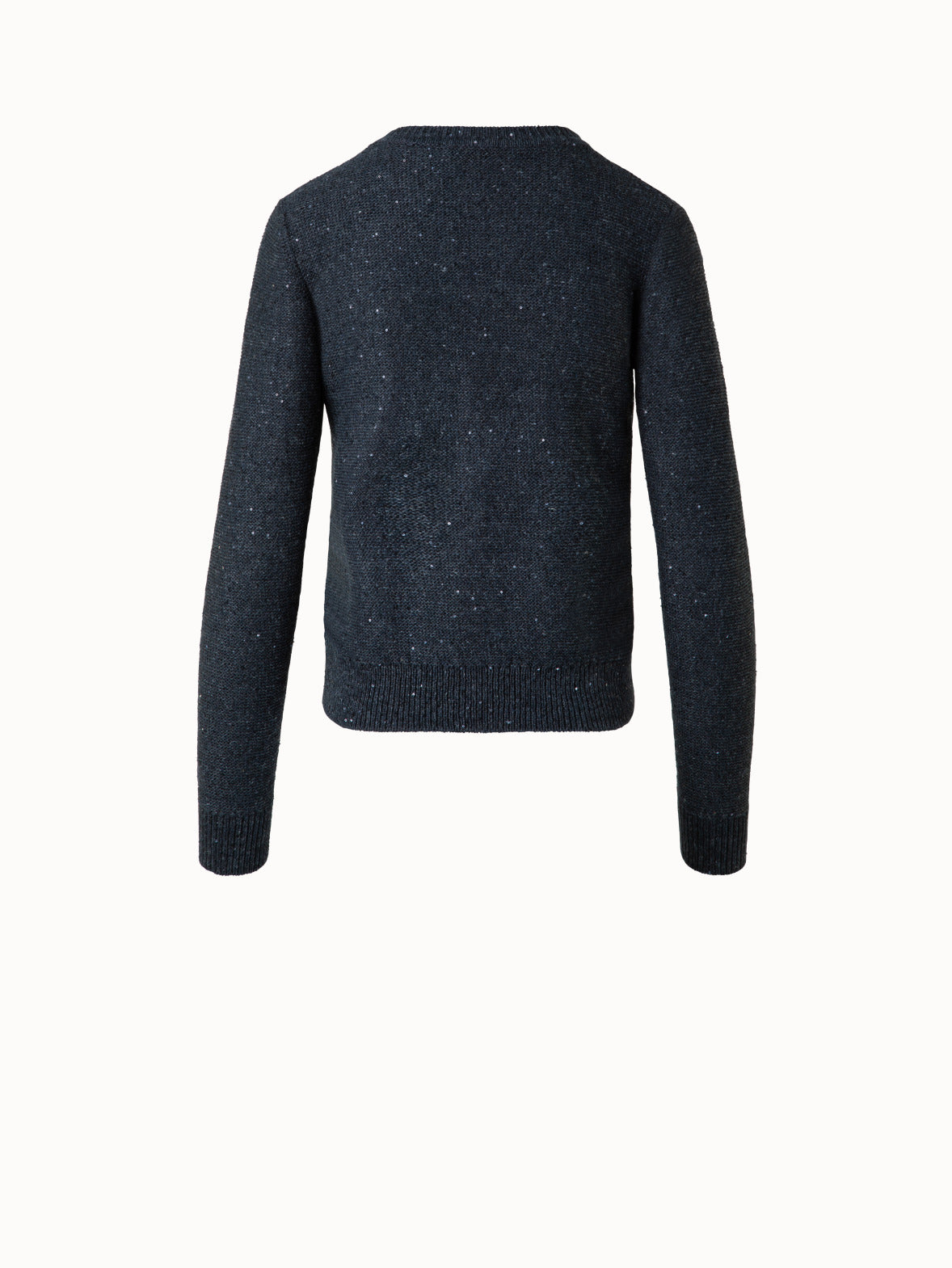 Knit Sweater in Linen Cotton with Micro Sequins - grey