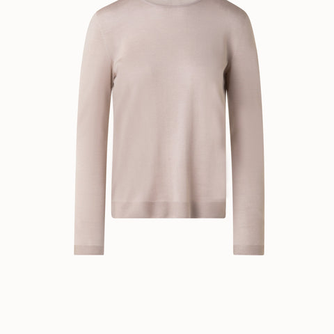 Seamless Crew Neck Sweater in Cashmere Silk