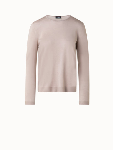 Seamless Crew Neck Sweater in Cashmere Silk