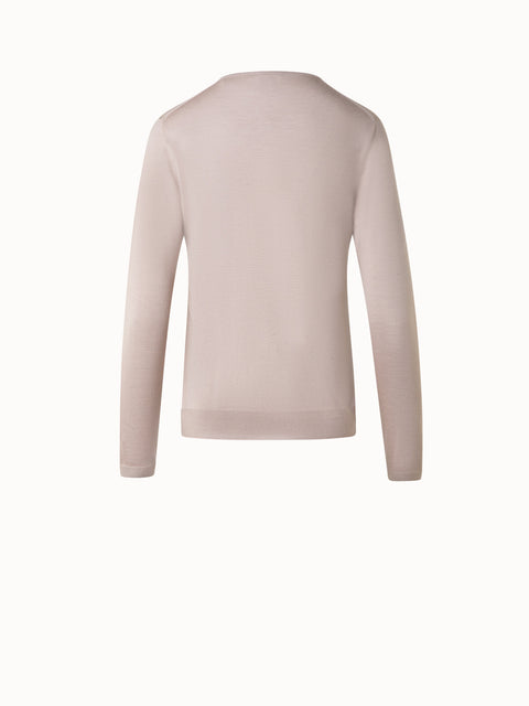 Seamless Crew Neck Sweater in Cashmere Silk