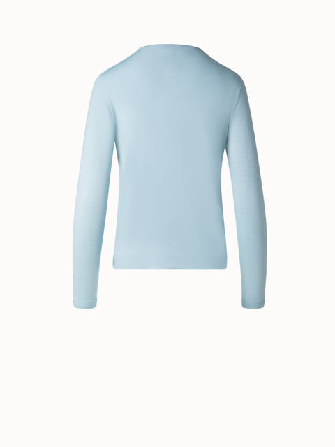 Seamless Crew Neck Sweater in Cashmere Silk