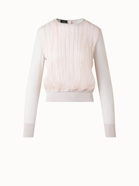 Sweater with Silk Chiffon Front