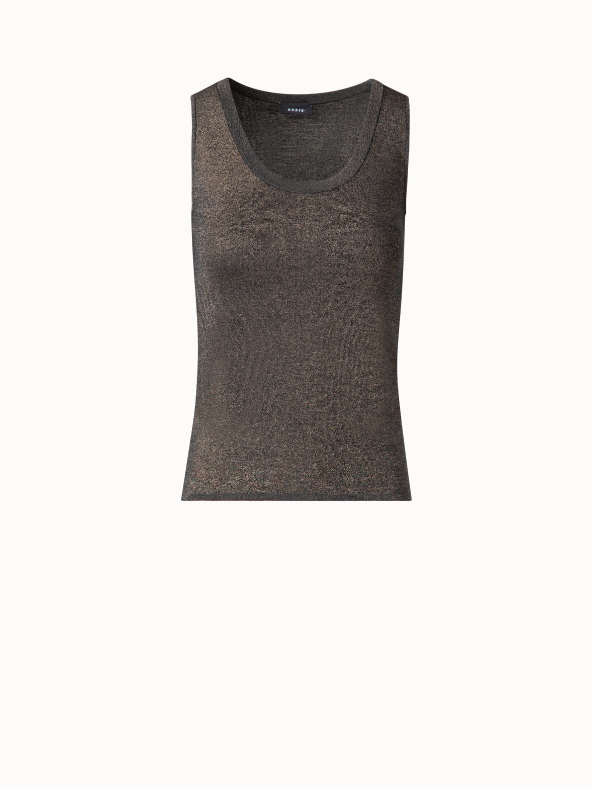 Silk Tank Top with Golden Lurex - black - multicolor - gold