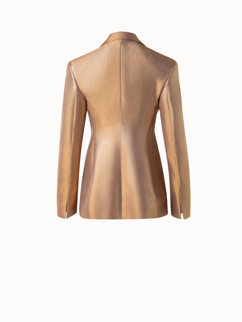 Fitted Single Breasted Jacket in Golden Lurex