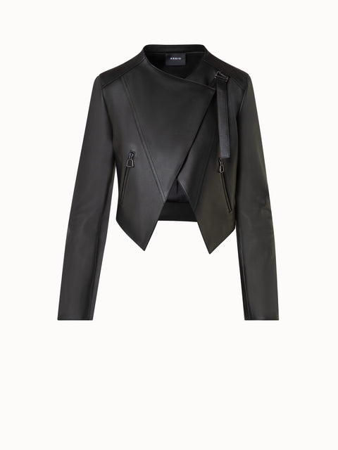 Asymmetrical Leather Biker Jacket