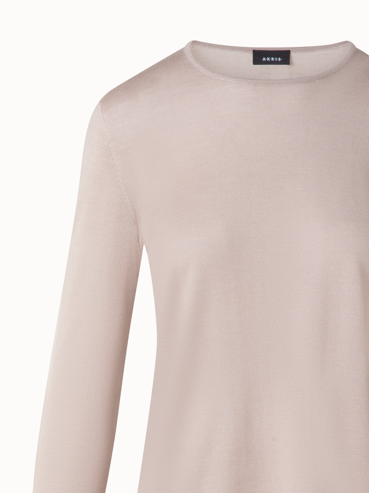 Seamless Crew Neck Sweater in Cashmere Silk - neutral - pastel - beige