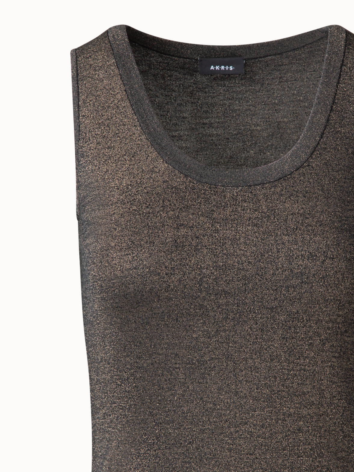 Silk Tank Top with Golden Lurex - black - multicolor - gold