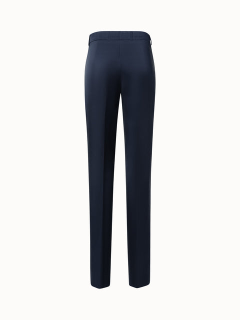 Straight Silk Gabardine Pants