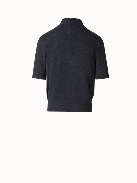 Short Sleeves Sweater in Cashmere with Knot Detail